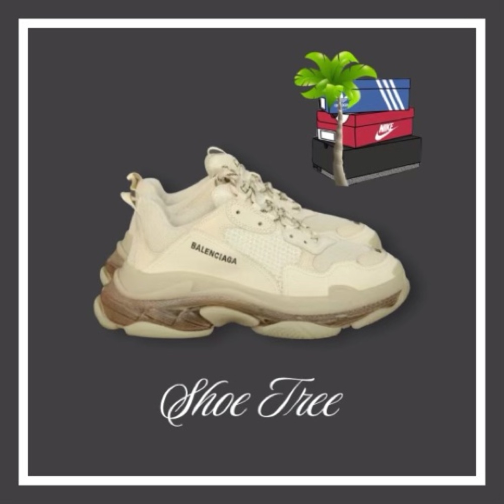 Balenciaga Triple S Platform Sole Women Size 38 Tan Brown Lace Up